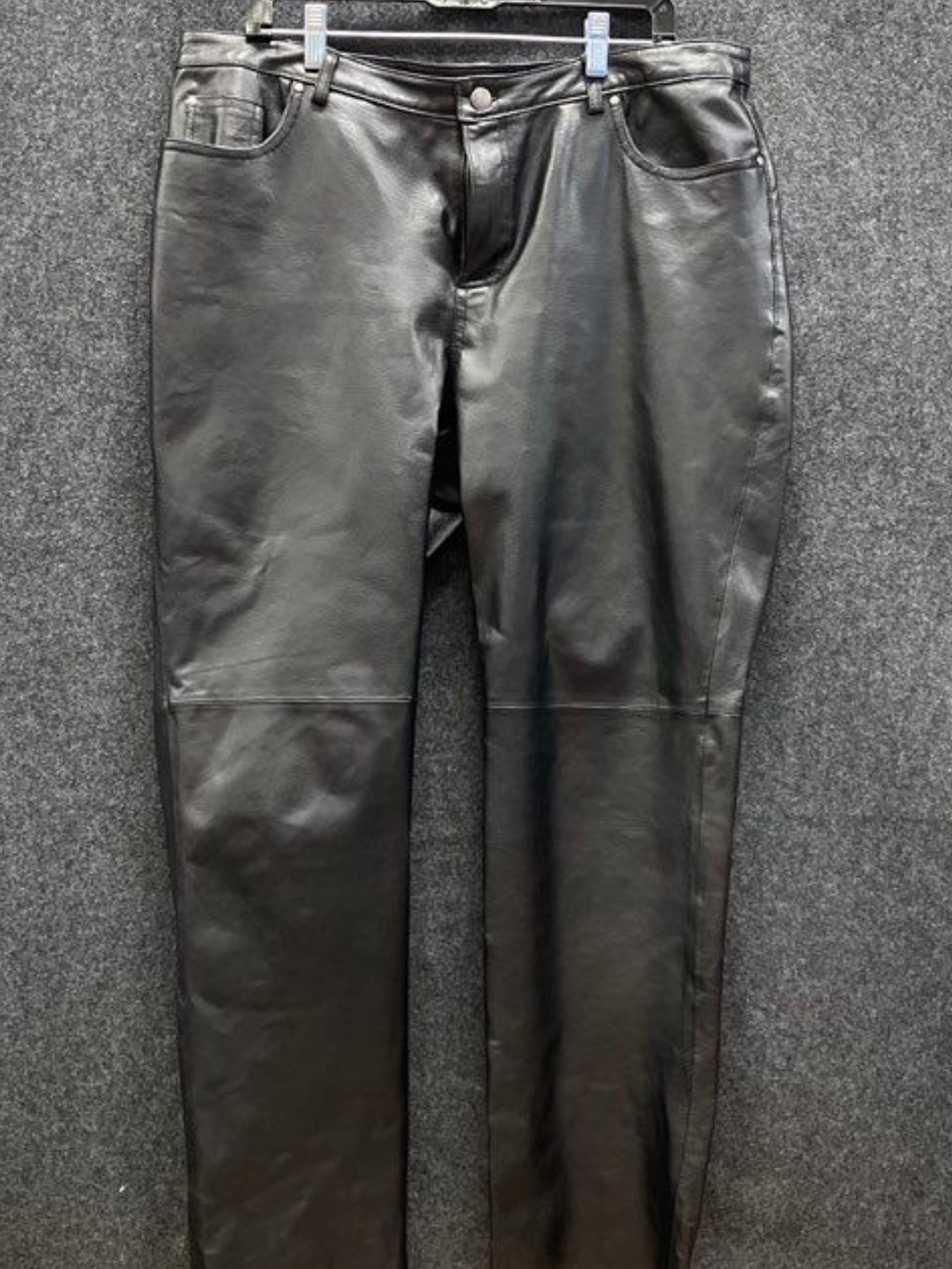 100% Leather Straight Leg 5-Pocket Pants Jeans